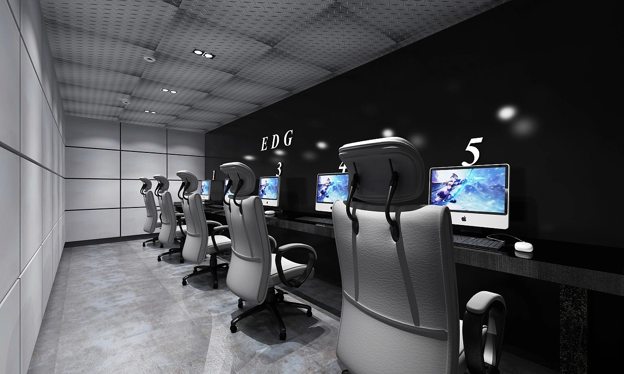 極簡工業(yè)風(fēng)網(wǎng)吧裝修效果圖